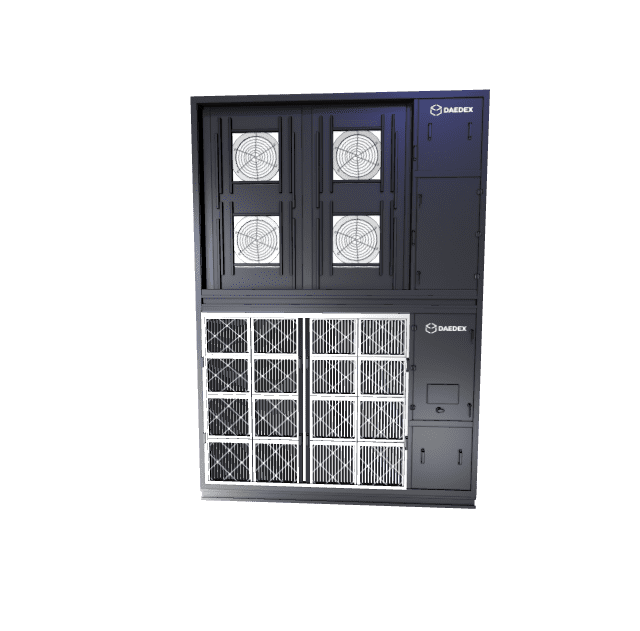 A vending machine with multiple compartments and a touchscreen interface.