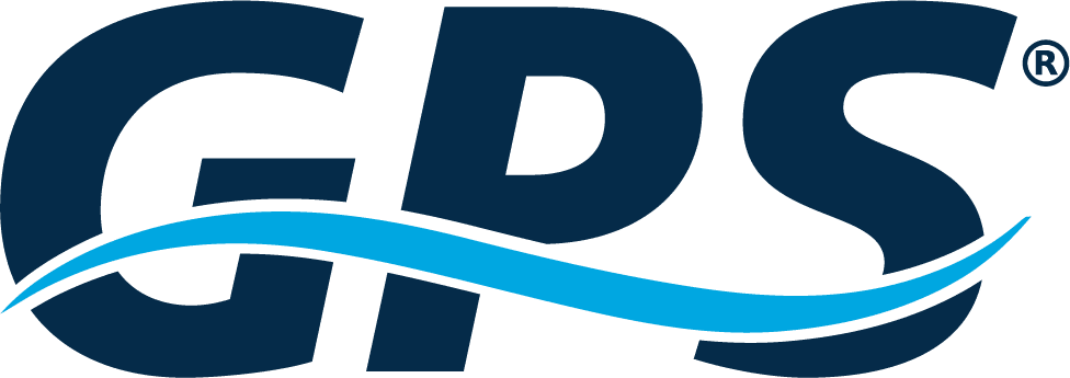 GPS logo with blue swoosh