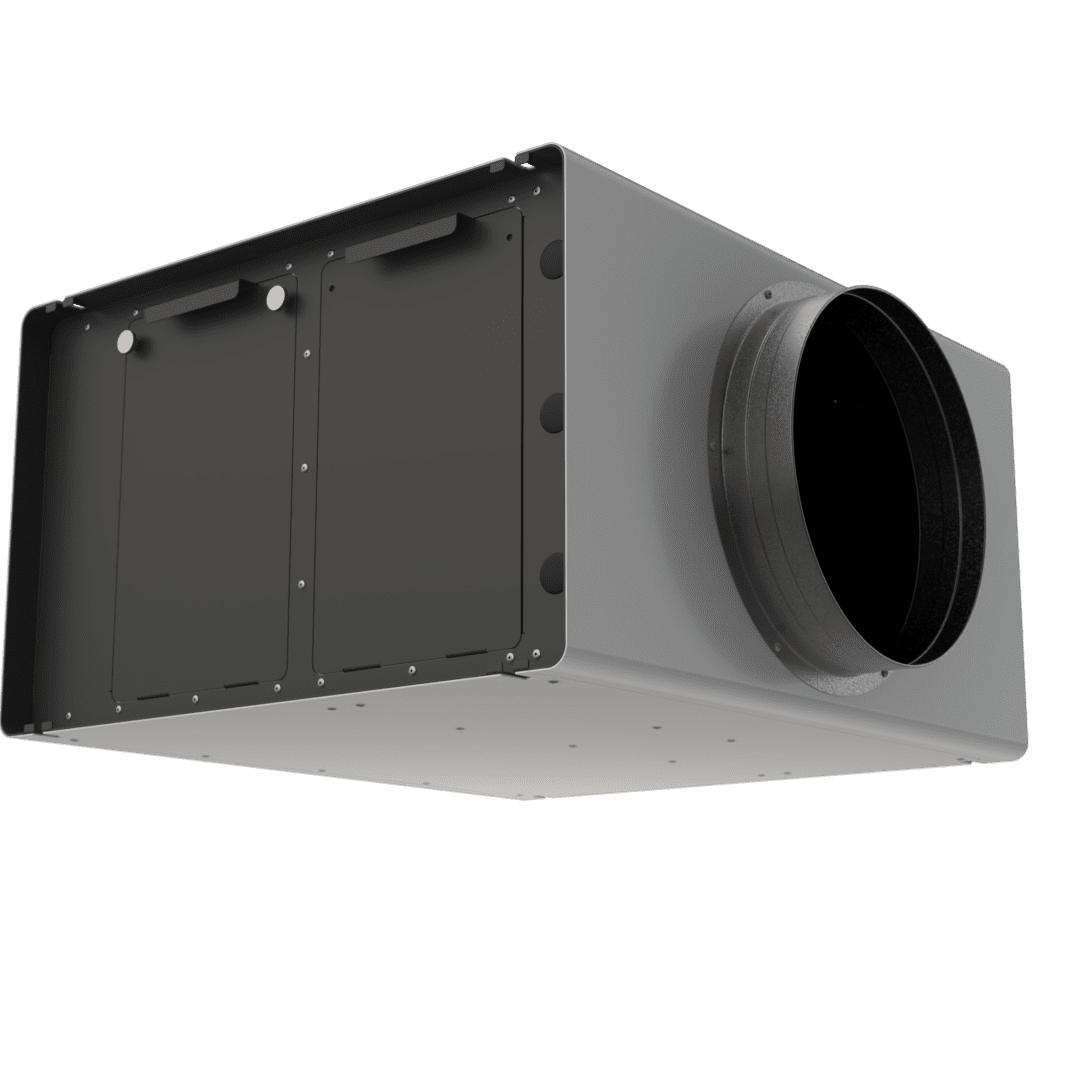 A picture of an air duct with the vent closed.